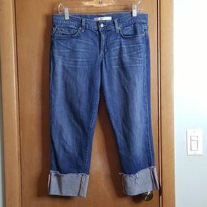 Joe's Jeans Wide Raw Hem Kicker Cropped Jeans 30